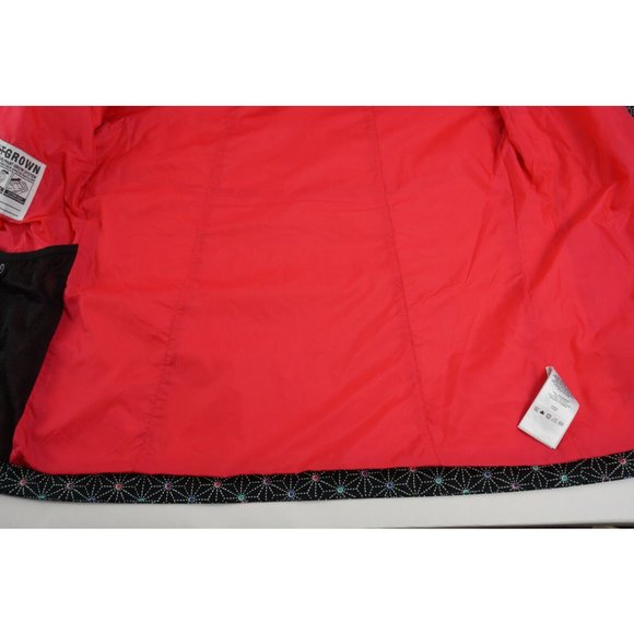 Columbia Interchange Outgrown Kids Large Black Snowflake Lined Waterproof Jacket - Picture 9 of 10